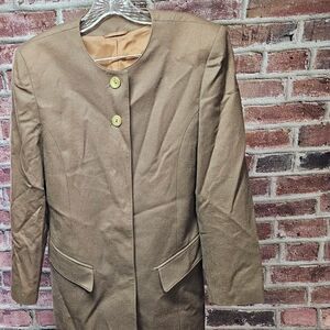 Women's MICHELE BOYARD Collarless‎ Wool Blazer Dress 34 VINTAGE